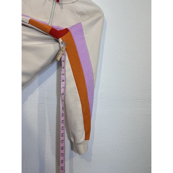 Women's Color Block Stripe Zip-Up Track Jacket Sz M LEGO Collection Target Cream - Picture 6 of 8